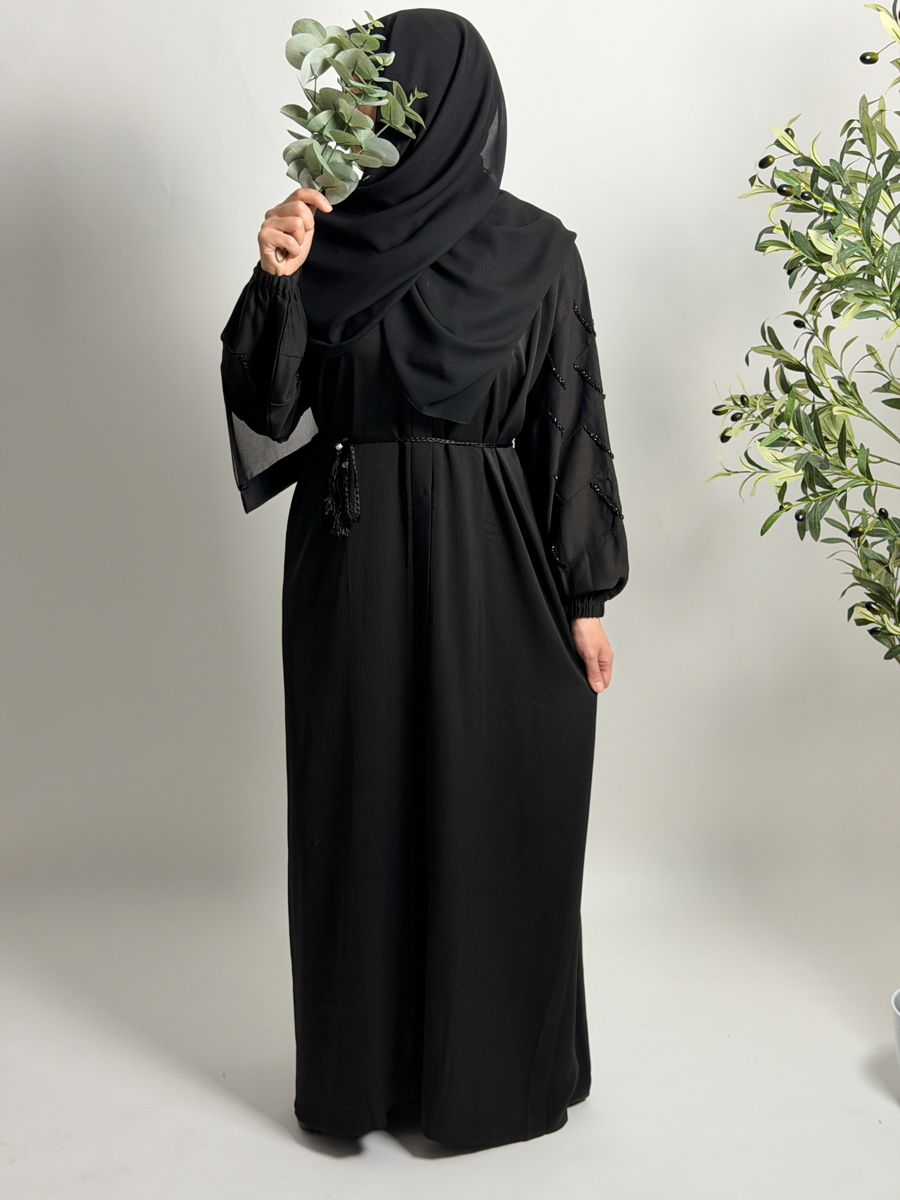 Abaya mit Bündchenärmel