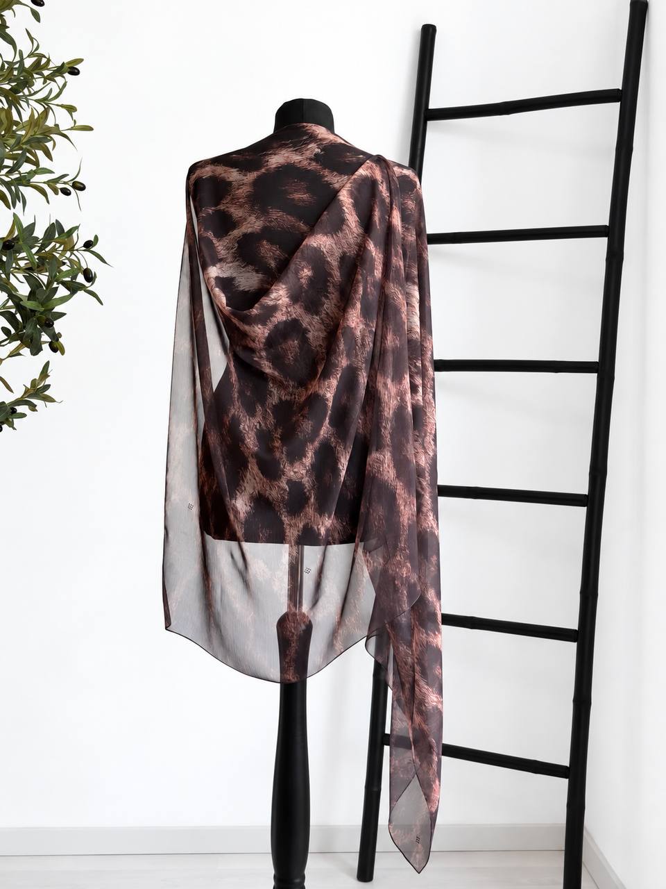Brown Leopard Hijab – Crepon