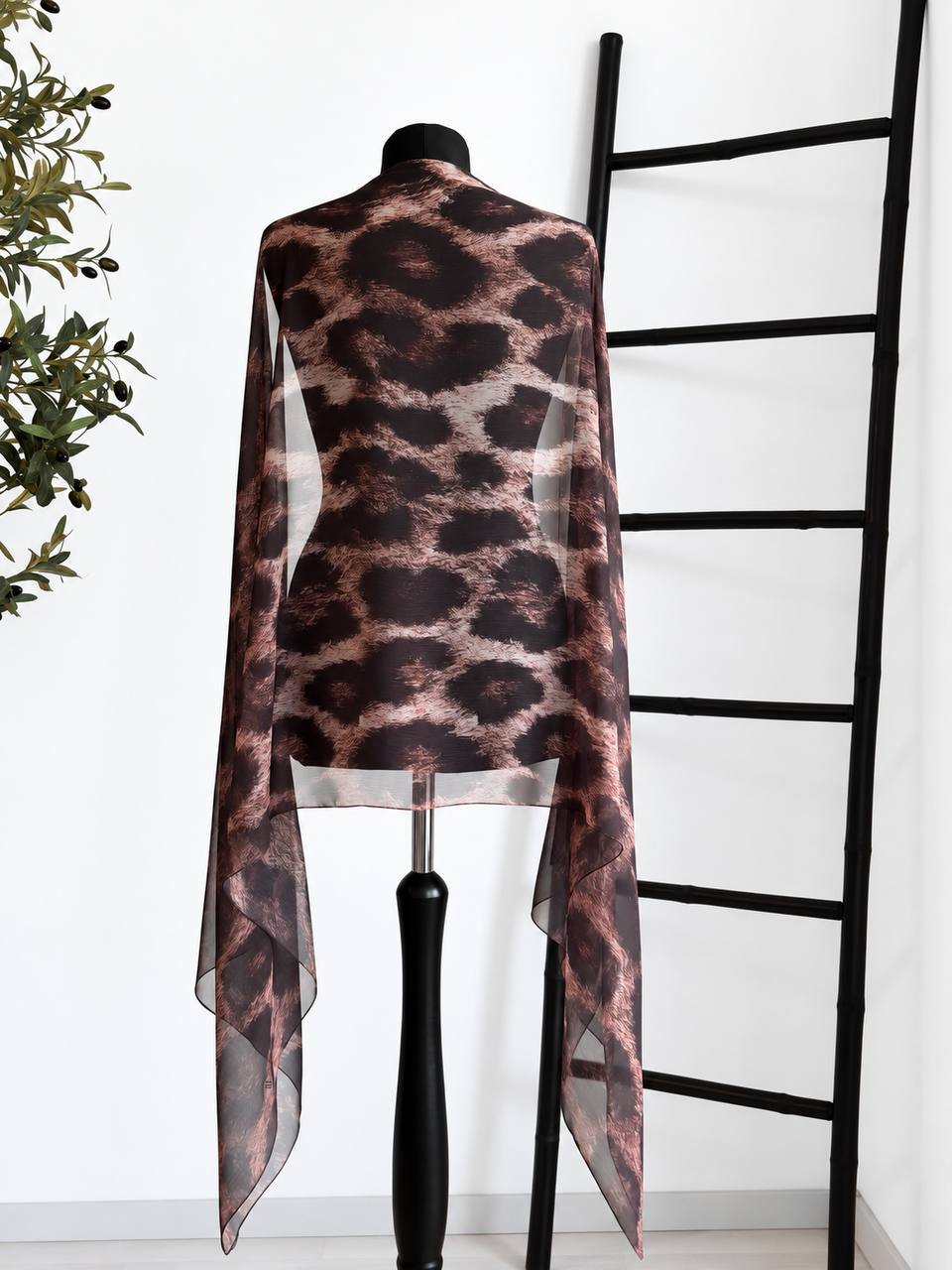 Brown Leopard Hijab – Crepon