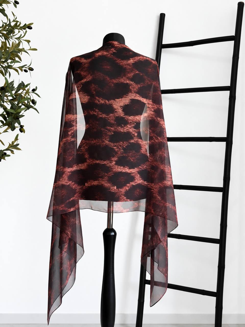 Brown Leopard Hijab – Crepon