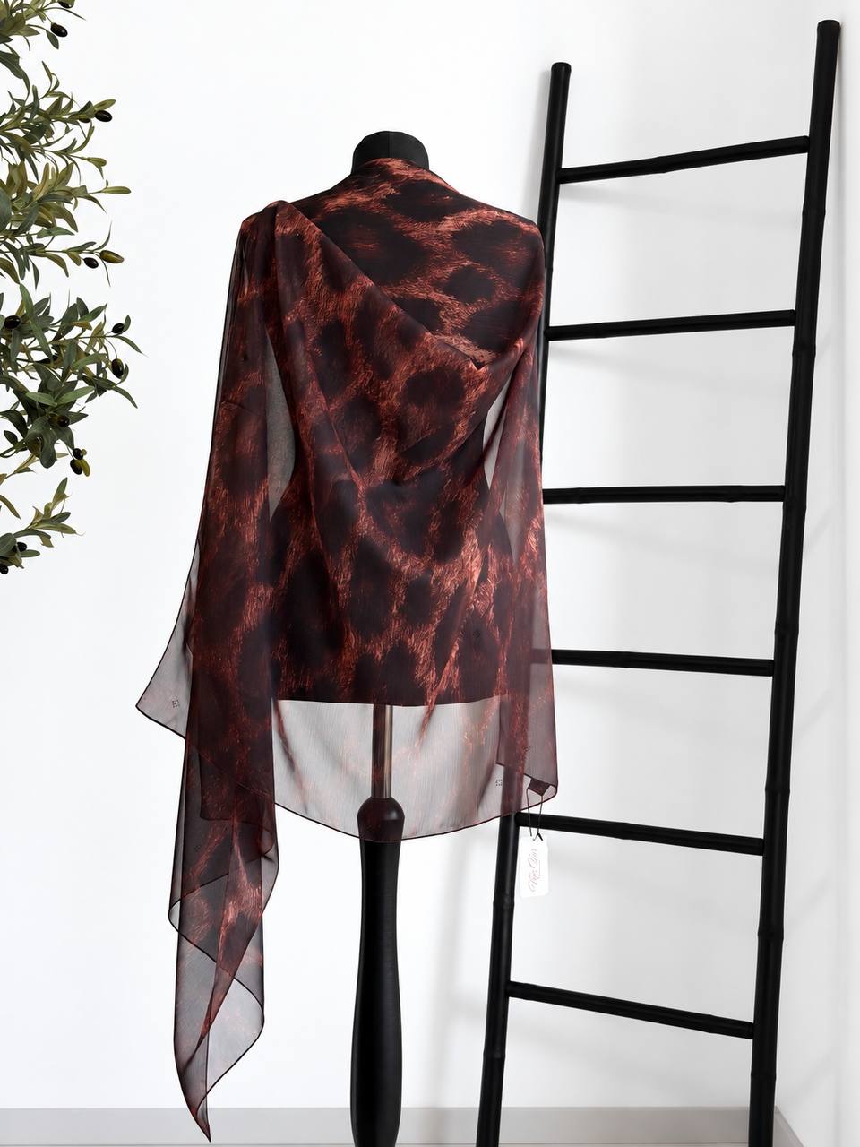 Brown Leopard Hijab – Crepon